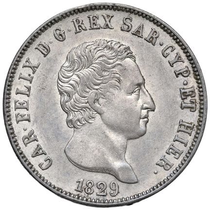 Collection Caruso - Carlo Felice (1821-1831) 5 lir