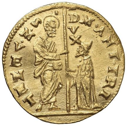 意大利钱币——威尼斯 马尔坎托尼奥·特雷维桑（1553-1554） 泽奇诺币——帕奥卢奇 1 AU（