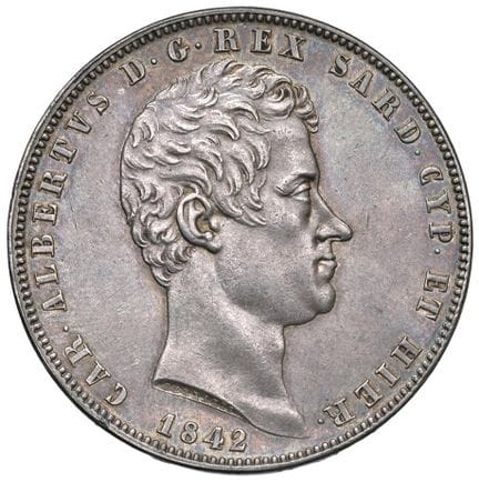 Collection Caruso - Carlo Alberto (1831-1849) 5 li