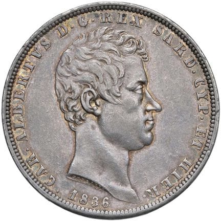 Collection Caruso - Carlo Alberto (1831-1849) 5 li