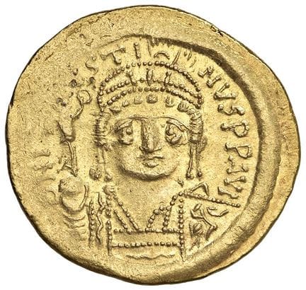 Monedas bizantinas - Justiniano II (565-578) Const