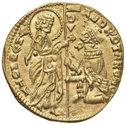 意大利钱币——威尼斯 安德烈亚·康塔里尼（1368-1382）公爵币——帕奥卢奇 1 AU（3.55