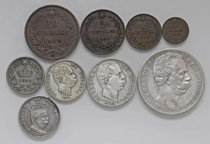 Colección Caruso - Umberto I (1878-1900) Lote de 9