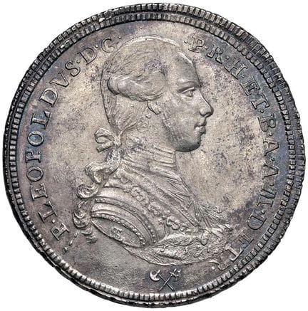 意大利钱币——佛罗伦萨 皮耶罗·莱奥波尔多·德·洛林（1765-1790） 1787年“半法兰西科内