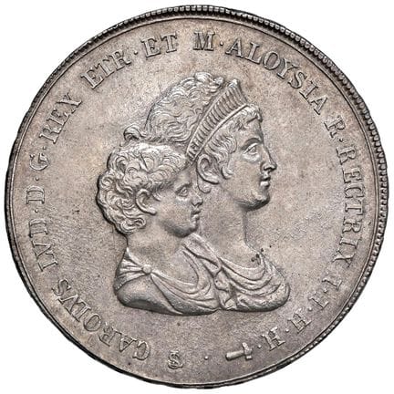 意大利钱币——佛罗伦萨 卡洛·卢多维科·迪·波旁（1803-1807） 1807年Dena版（10里