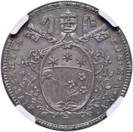 教皇钱币 - *庇护六世（1775-1799）1790年“大头”币（安年XV） - 铸币编号32 A