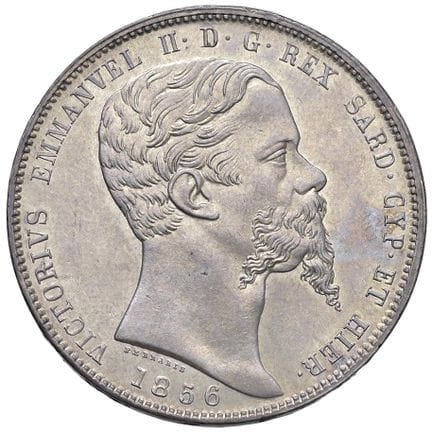 Savoy - Victor Emmanuel II (1849-1861) 5 Lire 1856