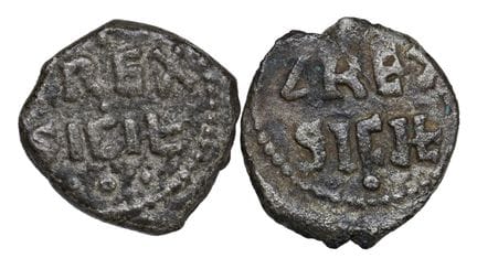莱奥·文森佐收藏  - 巴勒莫 恩里科六世·斯瓦比亚（1194-1197） 2枚钱币套装：四分之一特