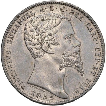 萨瓦-维克多-埃马努埃尔二世（1849-1861）1854 年 5 里尔 G - Nomisma 7