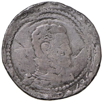 莱奥·文森佐收藏  - 梅西纳 菲利普二世·哈布斯堡（1556-1598）盾形币或10塔里 1587