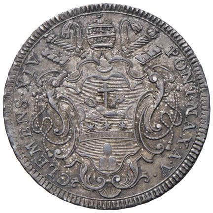 教皇钱币——克莱门特十四世（1769-1774）1773年“An. V”大头币——铸币标记：5 AG