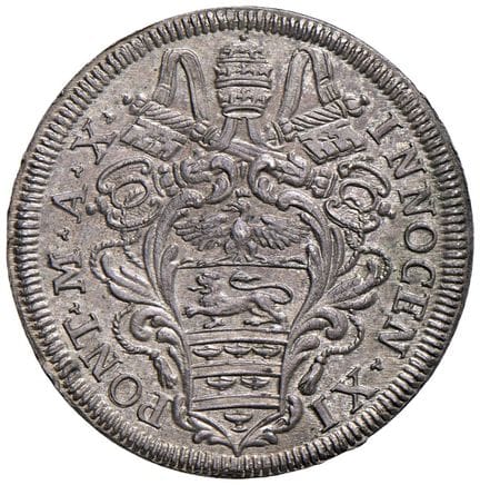 教皇钱币——英诺森十一世（1676-1689）大头币 1686年 第X年——铸币编号110 AG（9