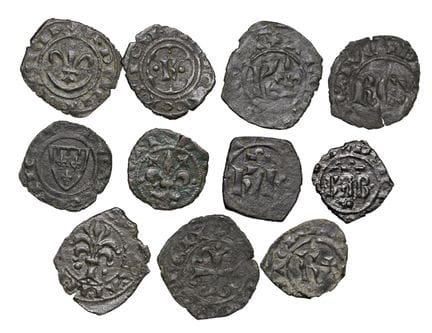 莱奥·文森佐收藏  - 梅西纳和布林迪西 安茹的卡洛一世（1266-1282） 11枚钱币套装，其中