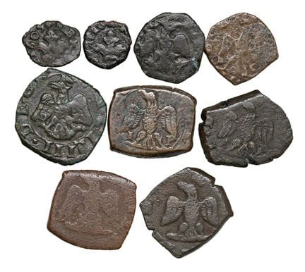 莱奥·文森佐收藏  - 梅西纳 菲利普三世·哈布斯堡（1598-1621） 9枚钱币套装：格拉诺 1