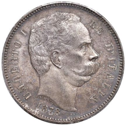 萨伏伊王朝 - *乌姆贝托一世（1878-1900）1878年5里拉 - Nomisma 992 A