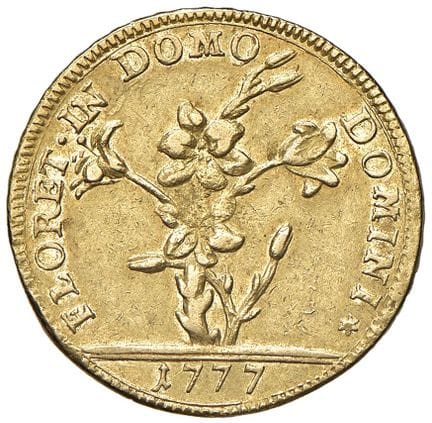教皇硬币 - *庇护六世（1775-1799） 1777年版 2多布亚 - 币种 1 AU（10.7