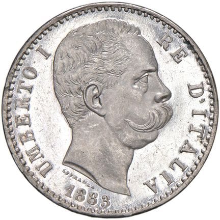 萨瓦 - 翁贝托一世（1887-1900）1883 年 2 里尔 - Nomisma 996 AG 