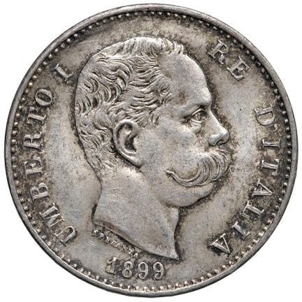 萨伏伊王朝——翁贝托一世（1878-1900）1899年里拉——Nomisma 1009 AG——F