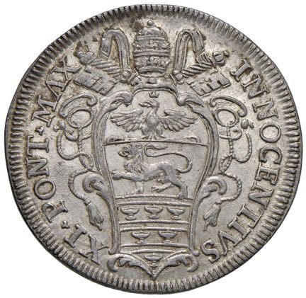 教皇钱币——英诺森十一世（1676-1689）1684年大头币——Munt. 81 AG（9.21克