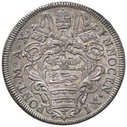 教皇硬币——英诺森十一世（1676-1689）大头币 1686年 第X年——铸币编号 110 AG（