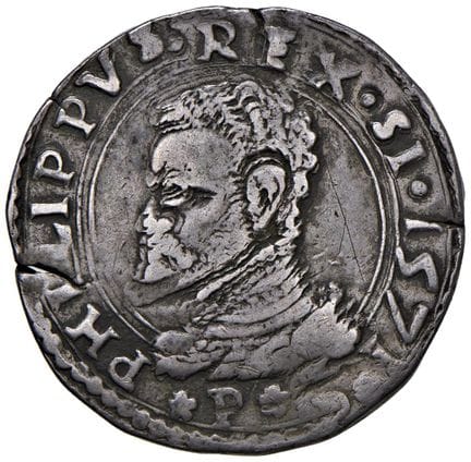 莱奥·文森佐收藏  - 梅西纳 菲利普二世·哈布斯堡（1556-1598） 半斯库多 1571年 -