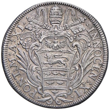 教皇钱币——英诺森十一世（1676-1689）大头币 1687年 第十一载 - 铸币编号 111 A