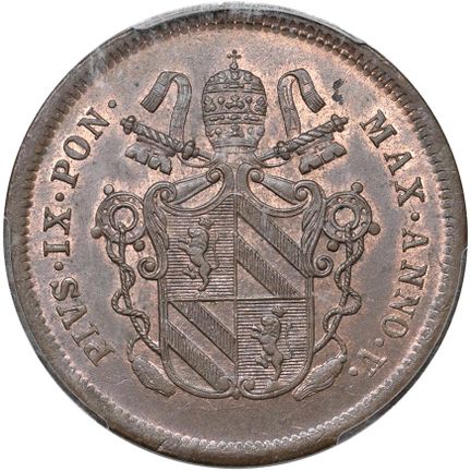 教皇硬币 - 庇佑九世（1846-1878 年）博洛尼亚 - 2 Baiocchi 1851 An.