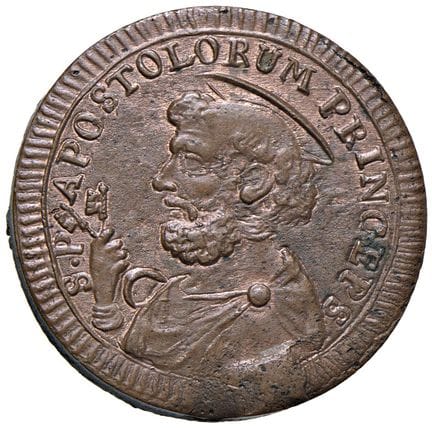 教皇硬币——庇护六世（1775-1799）1797年2.5拜奥奇币——铸币编号99a CU（17.1
