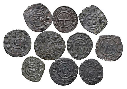 莱奥·文森佐收藏  - 布林迪西 科拉多二世·斯维比亚（1254-1258） 10枚钱币套装：德纳罗