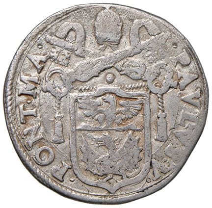 教皇钱币——保罗五世（1605-1621）大头币——Munt. 81 AG（9克）RR——qBB