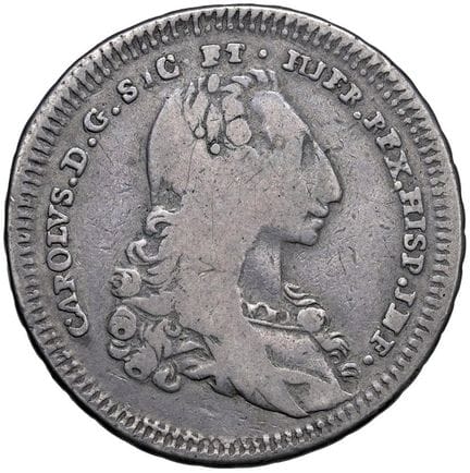 莱奥·文森佐收藏  - 巴勒莫 卡洛·迪·波旁（1734-1759） 1735年6塔里 - 35克银