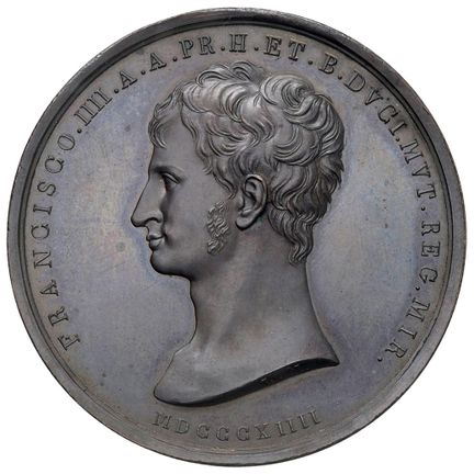 奖章 - 摩德纳 弗朗切斯科四世·德·埃斯特（1814-1846） 1814年奖章：公爵重返城市 -