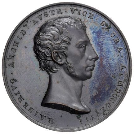 奖章 - 米兰 奥地利大公兼伦巴第-威尼托总督拉涅里（1818-1848） 1818年铸造的奖章：总