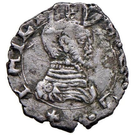 莱奥·文森佐收藏  - 梅西纳 菲利普二世·哈布斯堡（1556-1598）半塔里币 - MIR 33