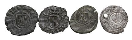 莱奥·文森佐收藏  - 梅西纳·乔瓦尼·达拉戈纳（1458-1479） 4枚钱币套装：昆蒂诺 - M