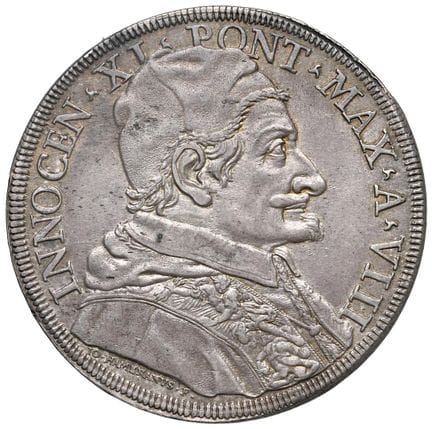 教皇钱币——英诺森十一世（1676-1689）1684年普拉斯特币（第VIII年）——铸造于25 A