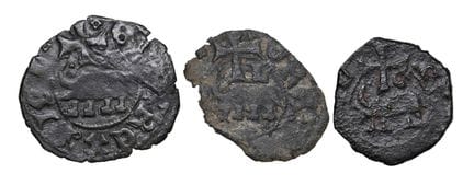 莱奥·文森佐收藏  - 卡塔尼亚 阿拉贡的费德里科四世（1355-1377） 3枚钱币套装：德纳罗 