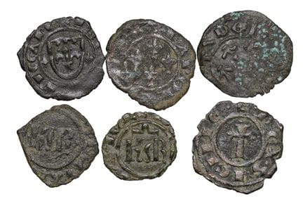莱奥·文森佐收藏  - 布林迪西 卡洛一世·安茹（1266-1278） 6枚钱币套装：德纳罗 - M