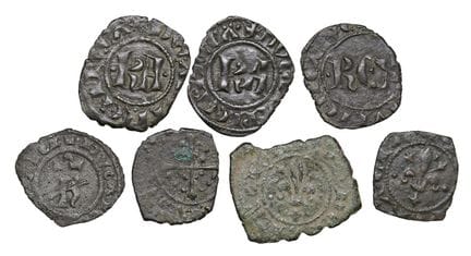 莱奥·文森佐收藏  - 梅西纳 卡洛一世·安茹（1266-1278） 7枚钱币套装： 2德纳里或大德