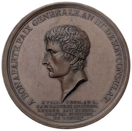 奖章 - 法国 拿破仑第一执政（1799-1804） 共和历第X年（1801年）奖章 纪念里昂市的和