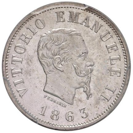 Savoy - Victor Emmanuel II (1861-1878) 50 分 1863 M