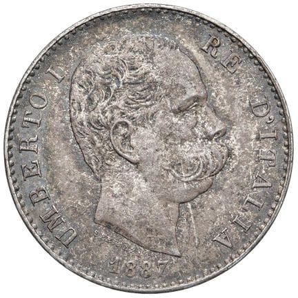 萨伏依王朝——翁贝托一世（1878-1900）1887年M版里拉——Nomisma 1007 AG—