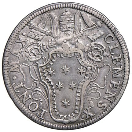 教皇货币——克莱门特十世（1670-1676）大头币——铸币编号 27 AG（9.25 克）R - 