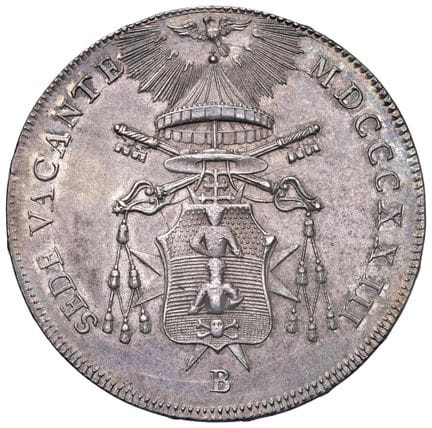 教皇硬币 - *教宗空位期（1823年）博洛尼亚1823年斯库多币 - 铸币厂4 AG（26.42克