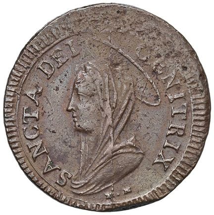 教皇钱币——庇护六世（1775-1799）5拜奥基“小圣母”币 1797年 第XXIII年 马泰利卡