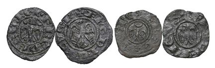 莱奥·文森佐收藏  - 梅西纳 斯威比亚的腓特烈二世（1197-1250） 4枚钱币套装：德纳罗 -