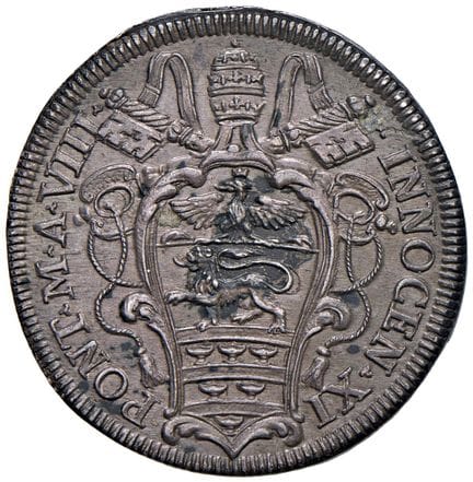 教皇钱币——英诺森十一世（1676-1689）大头币 1684年 第八年 - 铸币编号 71 AG（