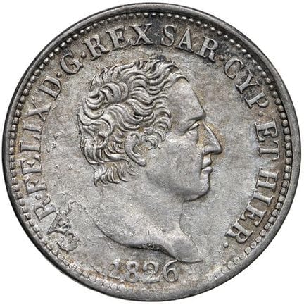 萨伏伊——卡洛·费利切（1821-1831） 50分 1826年 T - Nomisma 602 A
