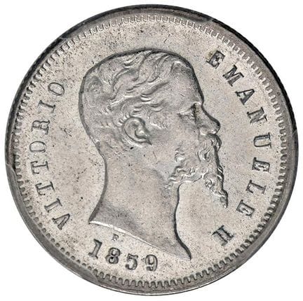 萨伏伊——维托里奥·埃马努埃莱二世当选国王（1859-1861）50分 1859年 B版 - Nom
