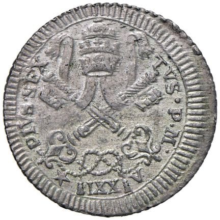 教皇硬币——庇护六世（1775-1799） 1795年 2罗马卡尔利尼 第21年 - 铸币标记 80